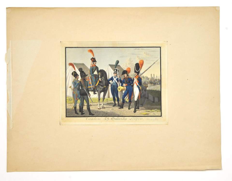 Grafik, Stich, St. Gallische Militärs