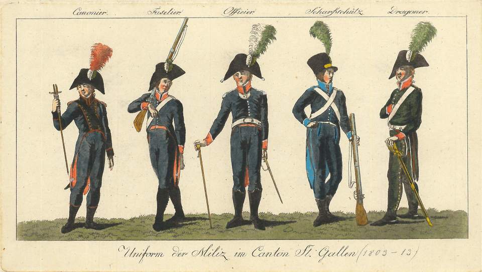 Uniform der Miliz im Canton St. Gallen