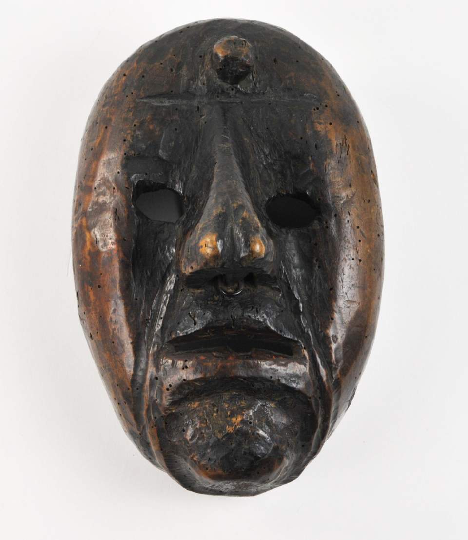 Maske „Hexe“ mit Stirnwarze, Mels, 19. Jh.