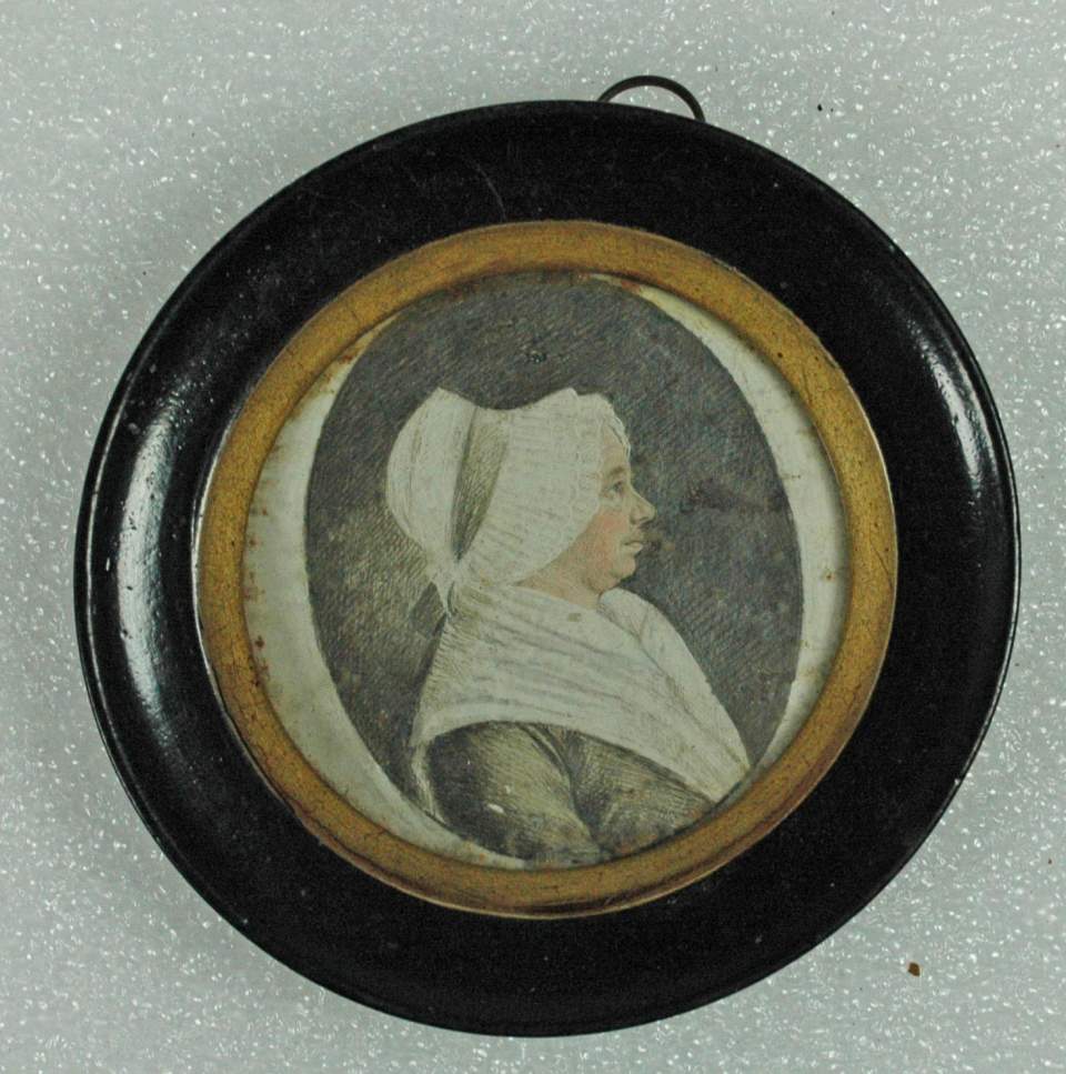 Bildnis der Anna Barbara Stähelin-Scheitlin (geb. 1773), verheiratet 1799, Schwester des Prof. Peter Scheitlin (1779-1848) (Miniatur)