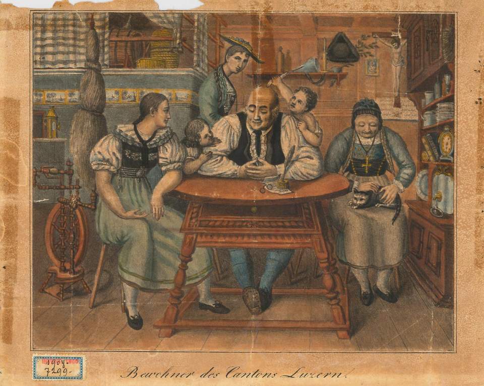 Trachtenbild Kanton Luzern, Barchentweber