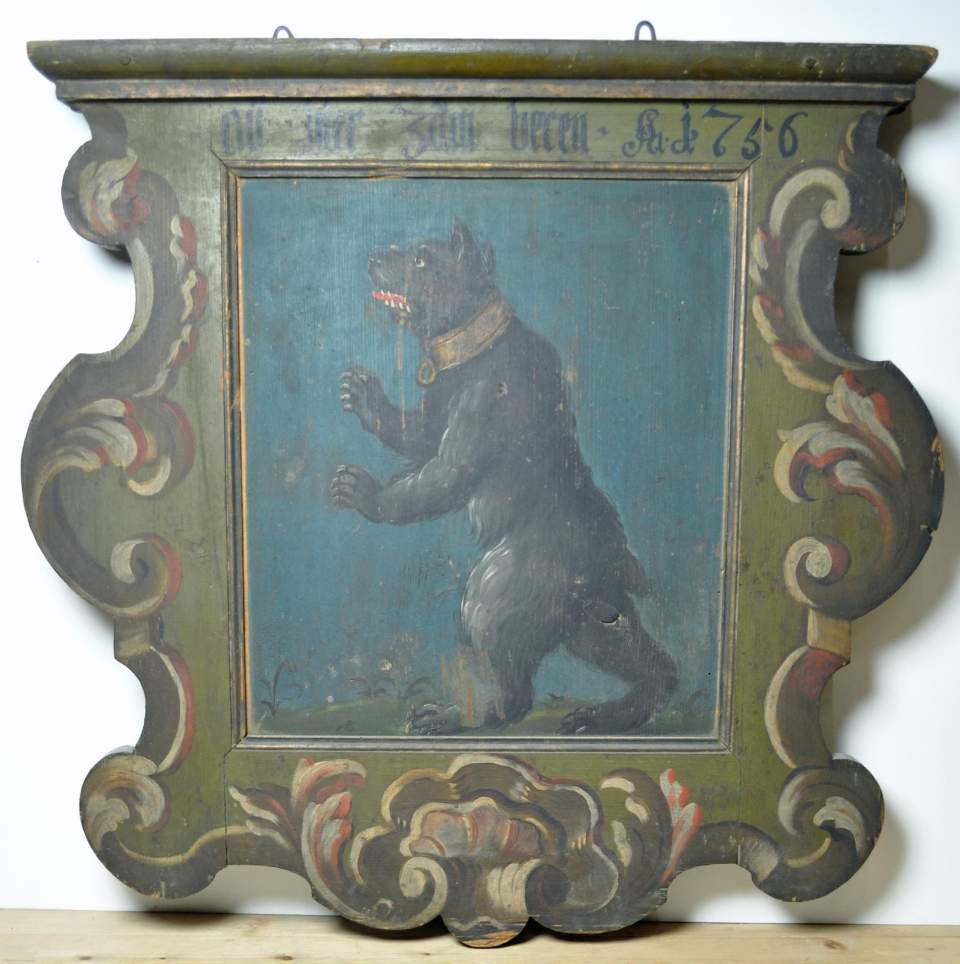 Wirtshausschild "Zum Bären", Libingen, Toggenburg, 1756