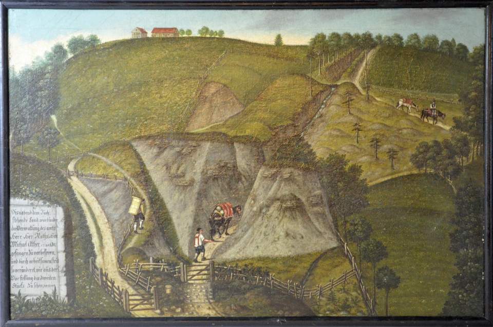 Appenzeller Säumer und Molkenträger auf dem Weg von St.Gallen ins Appenzellerland; nach 1786