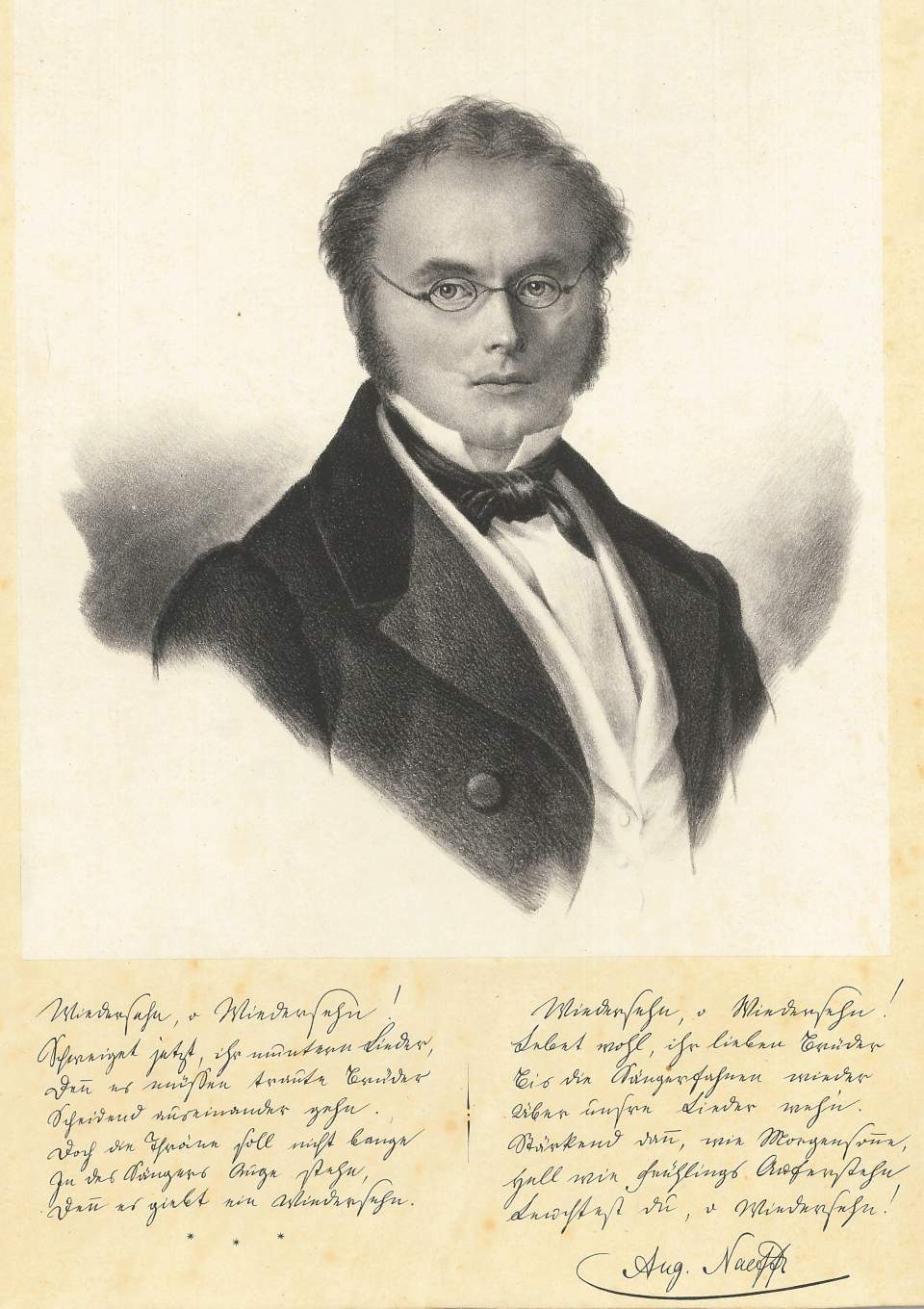 2 Lithografien, Amtskläger August Naef v. Altstätten