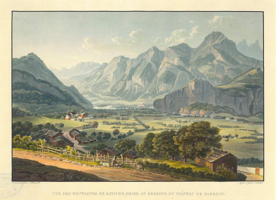Grafik, Ansicht von Sargans