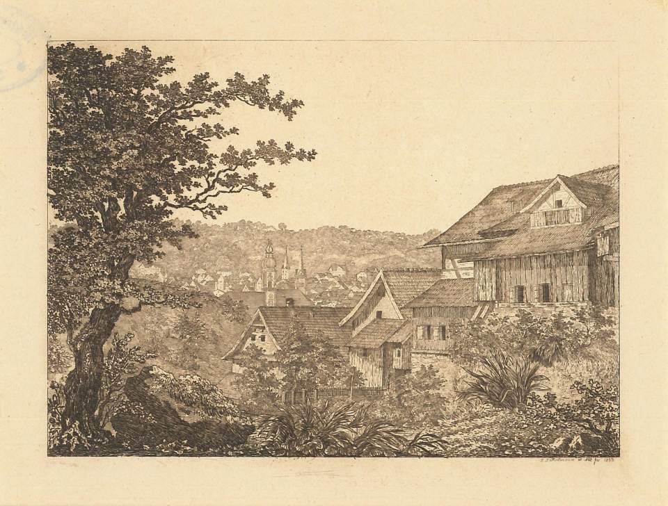 Ansicht Mülenen in St.Gallen, Mühlentobel