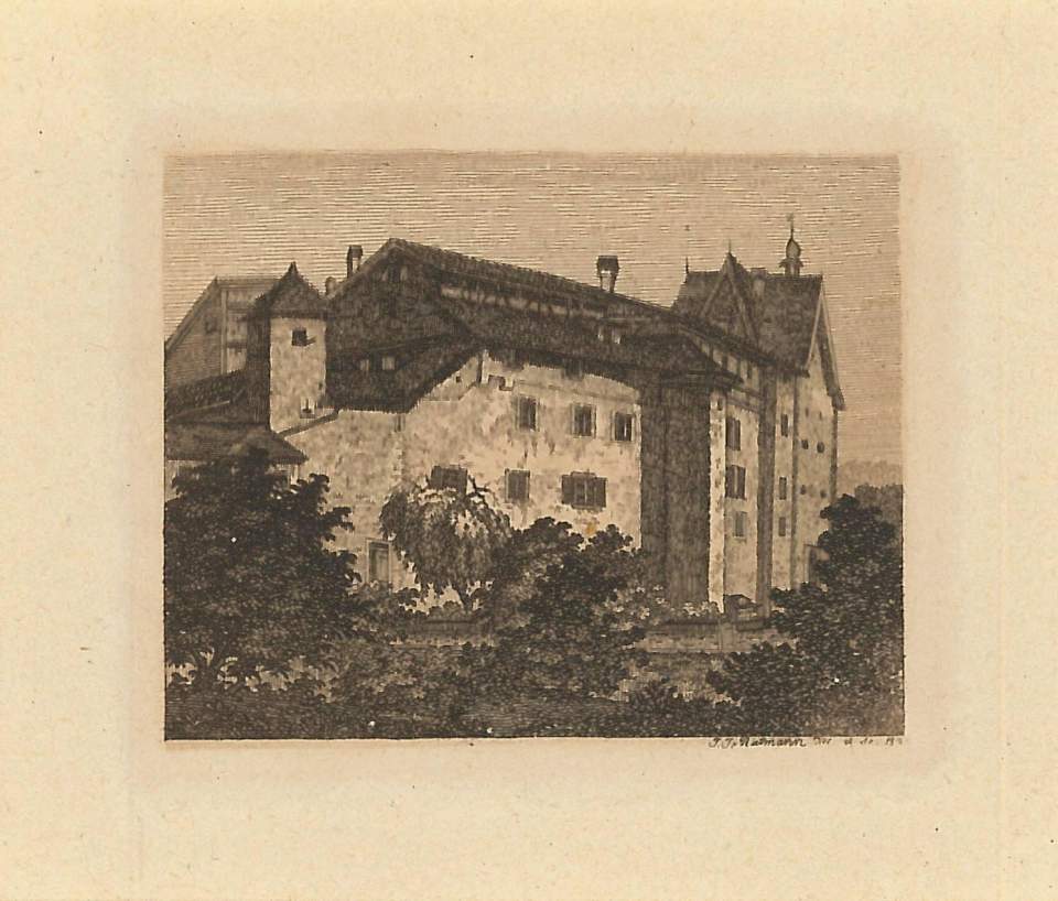 Grafik, Ansicht vom Spisertor in St.Gallen