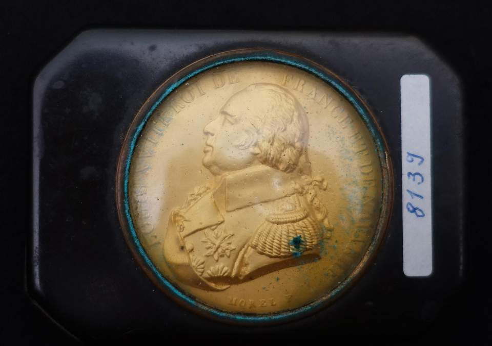 Medaille (auf Tabakdosen-Deckel), König Ludwig XVIII. von Frankreich