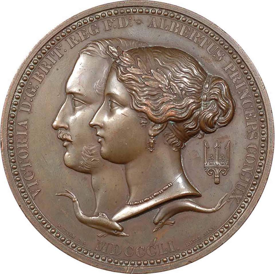 Preismedaille C. A. Schöll in Bronze der Weltausstellung in London, 1851