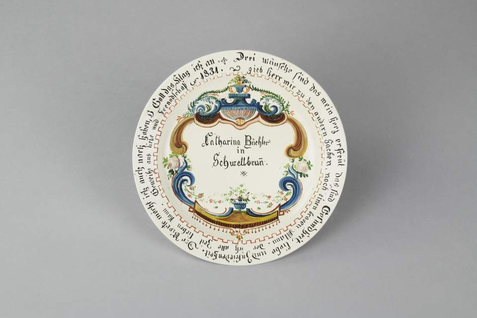 Appenzeller Teller, Wunschteller für Ehemann; 1831 