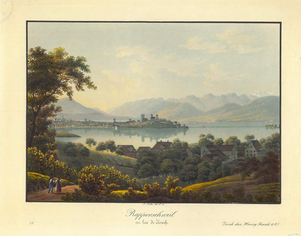 Grafik, Ansicht von Rapperswil