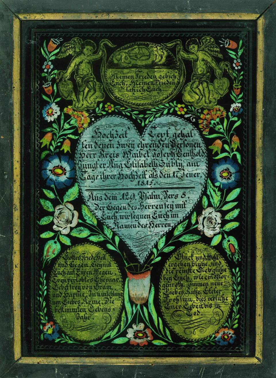 Hinterglasmalerei / Hochzeitstafel (1815)