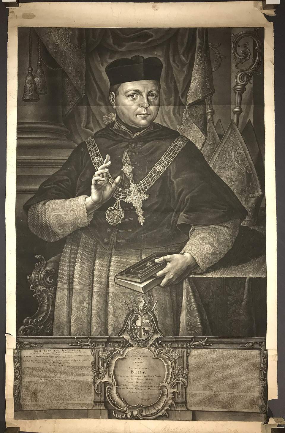 Stich, Bild von Abt Beda Angehrn von St. Gallen (1767-1796)