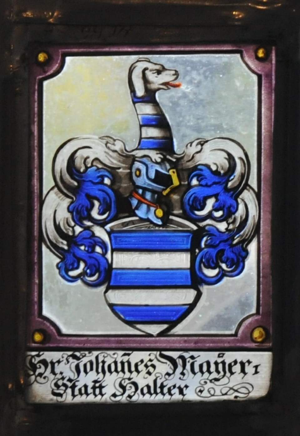 Wappenscheibe von Johannes Mayer, Glasgemälde