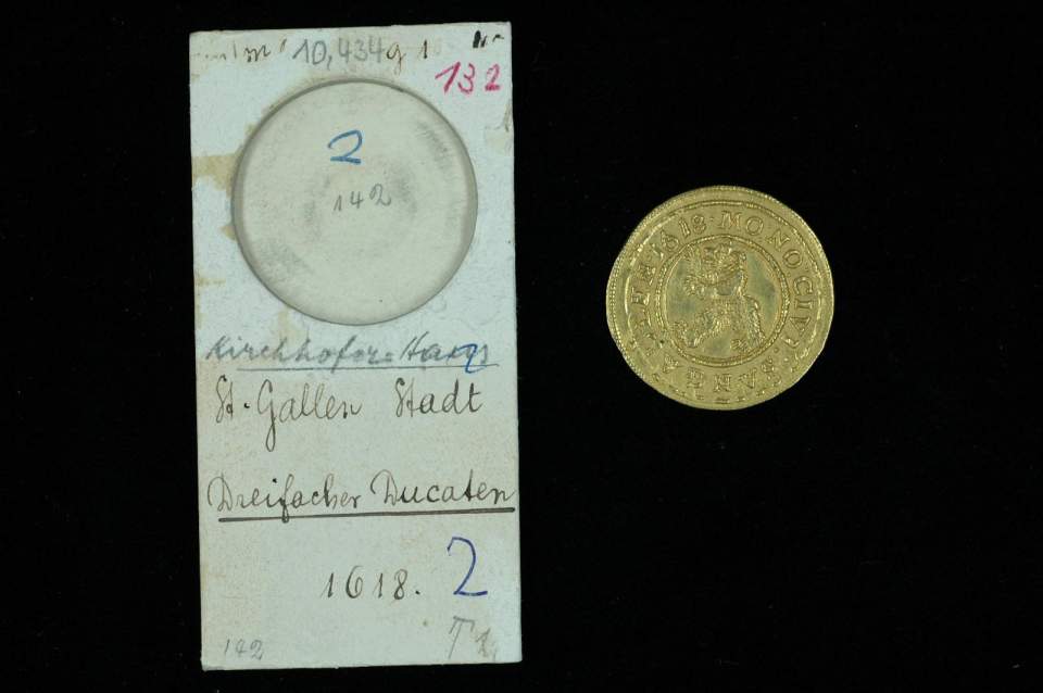 Dreifacher Dukaten, St. Galler Münze, Goldmünze, Golddukaten