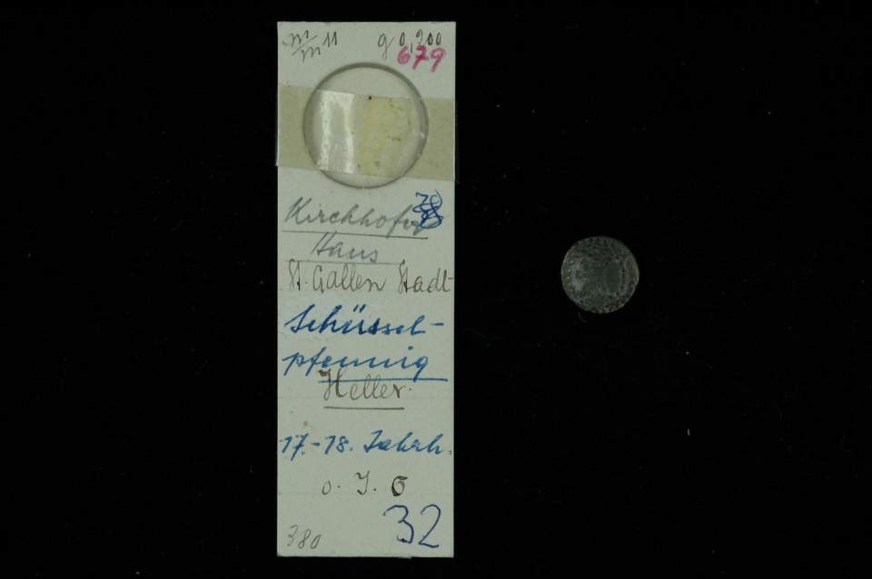2 Pfennig (1/2 Kreuzer); Schüsselpfennig; St. Galler Münze