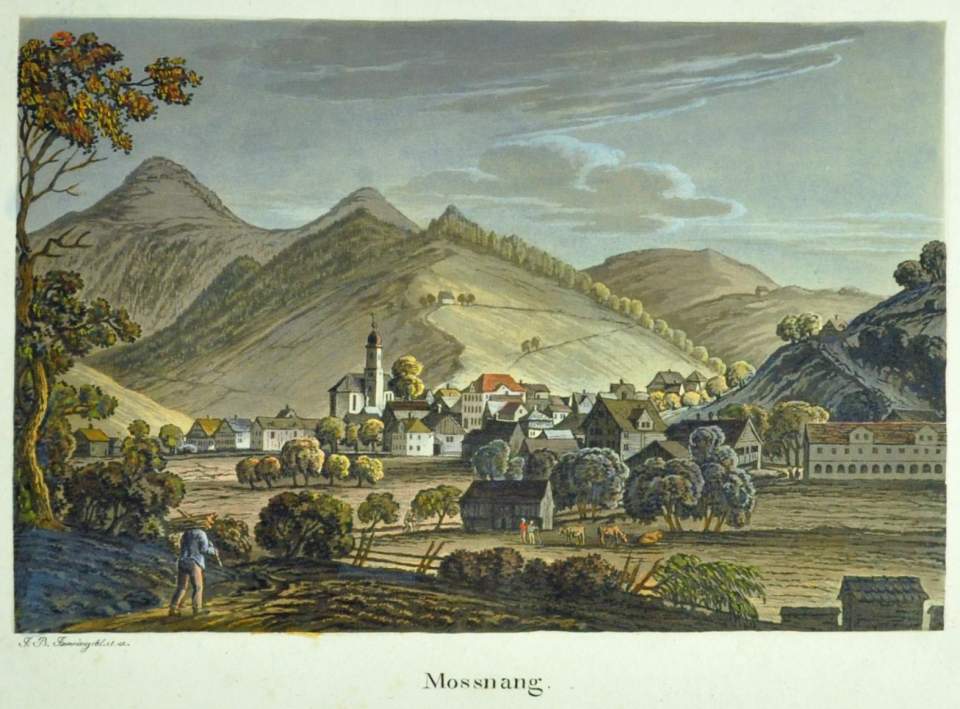 Aquantina, Ansicht Mosnang, koloriert