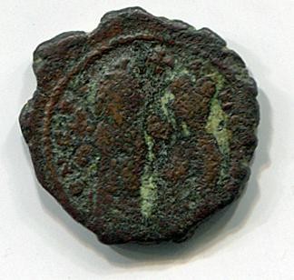 Byzantinische Münze Halb-Follis