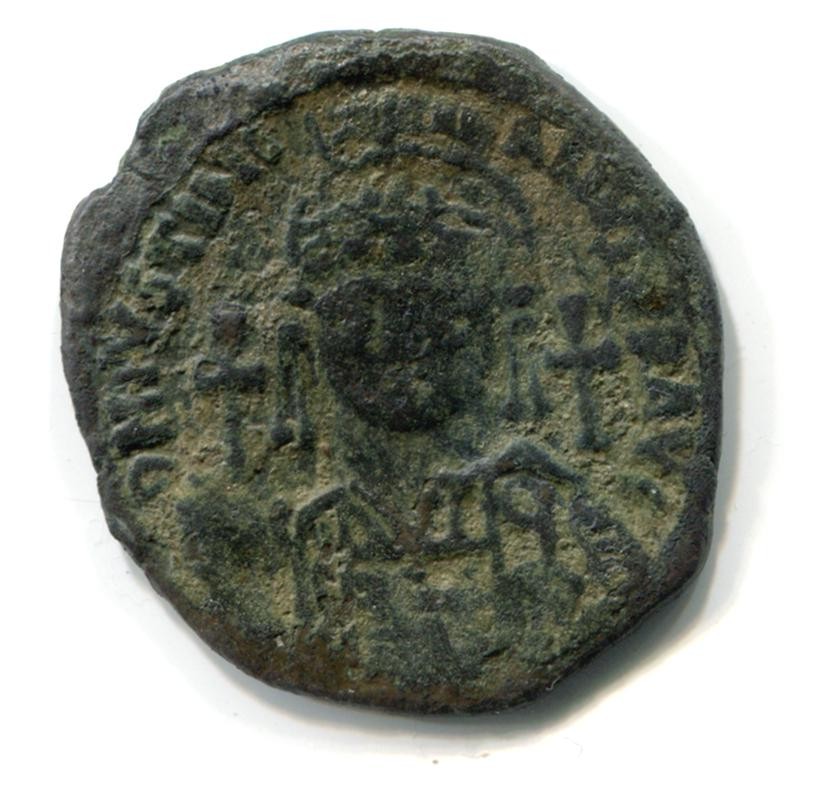 Byzantinische Münze Halb-Follis