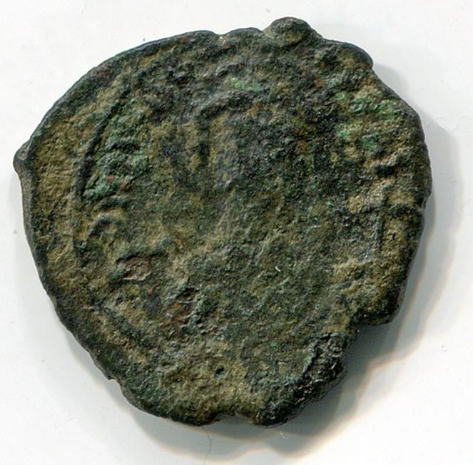 Byzantinische Münze Halb-Follis