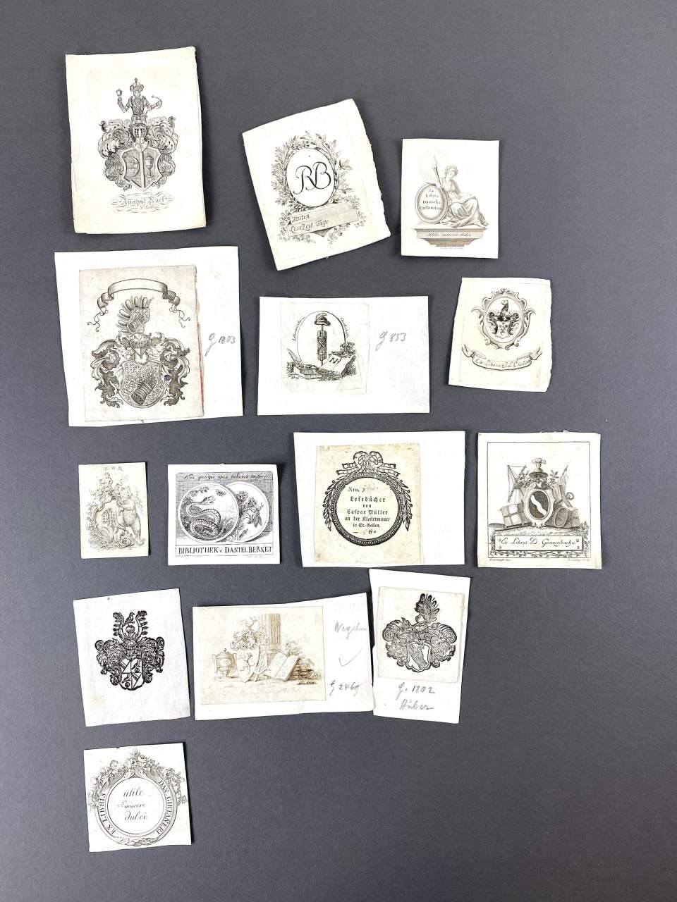 Eigentumskennzeichnung, Ex Libris, 14 Stücke