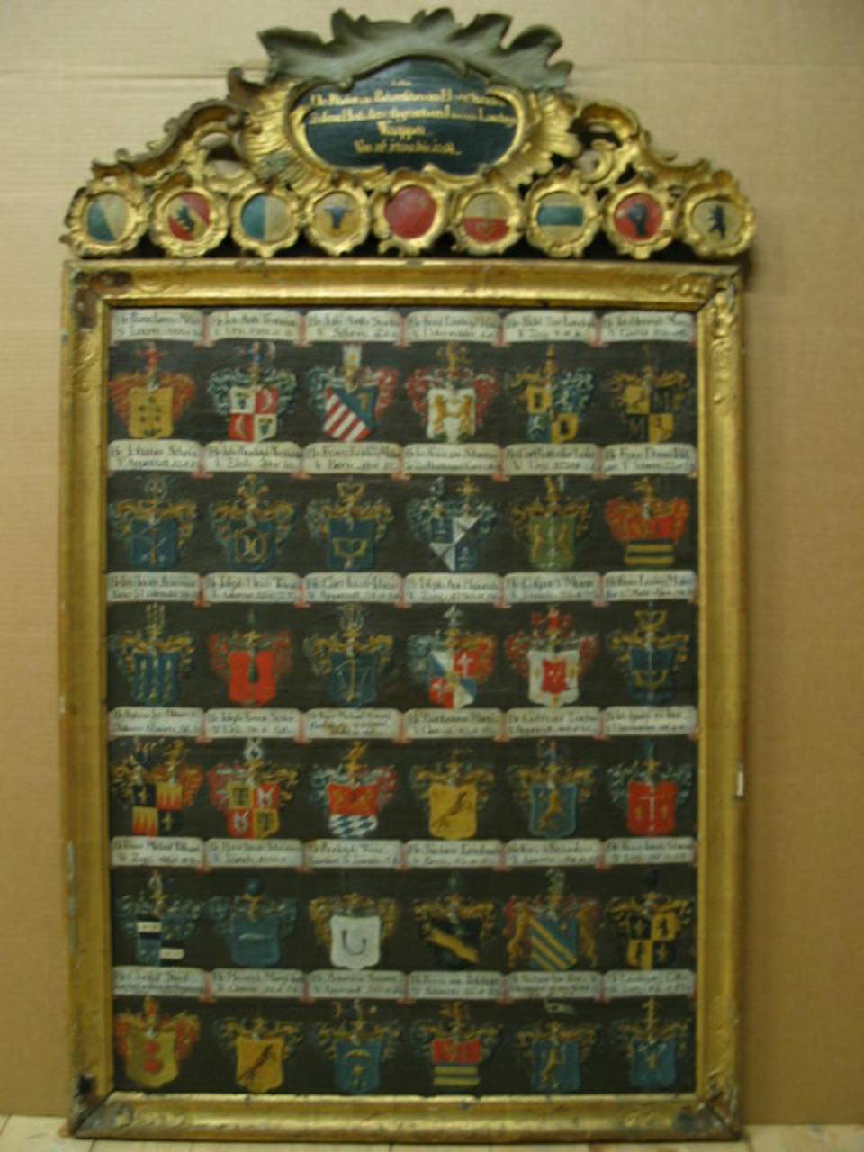 Wappentafel "Der des Rheinthals beherrschenden Hochen Standen Waappen"