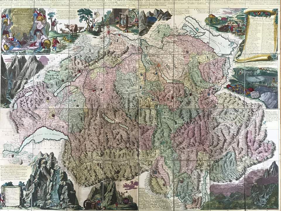 Scheuchzersche Schweizerkarte 1712, Landkarte