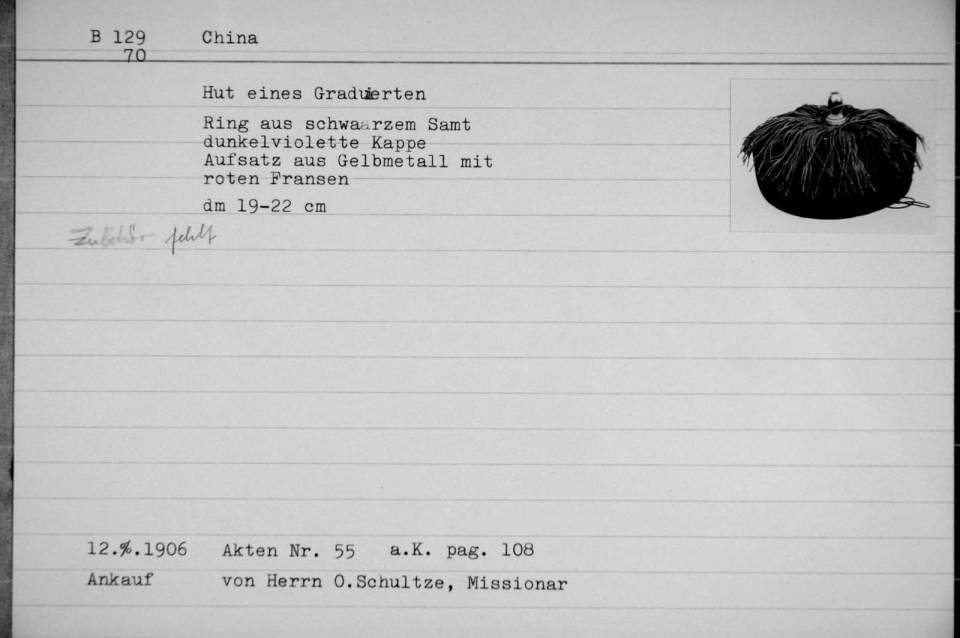 Hut eines Graduierten