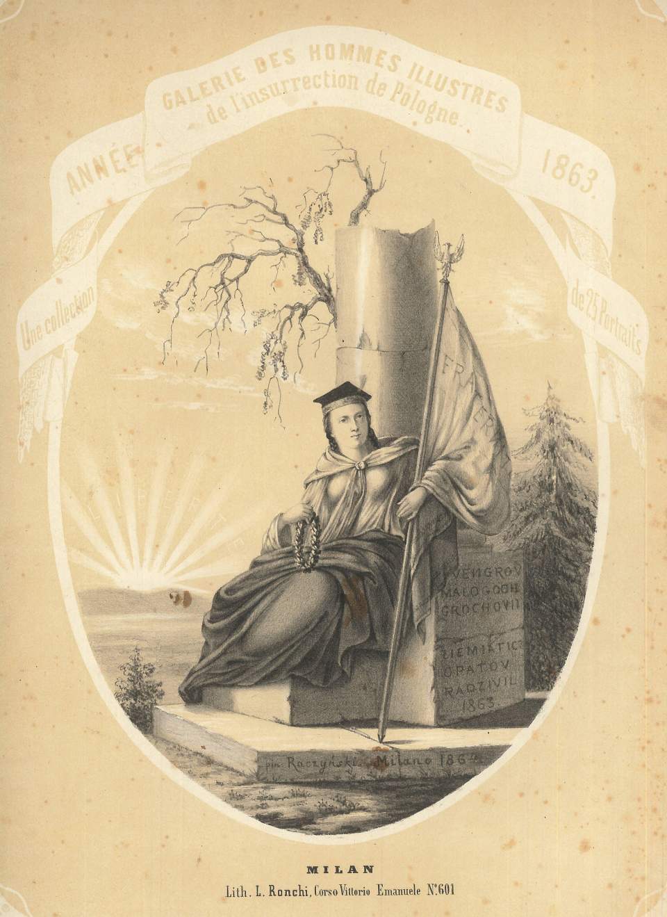 Lithographie, Milan, Titelblatt zu 25 Porträts