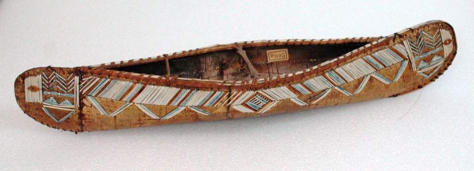 Modell eines Birkenrinden-Kanus, Boot