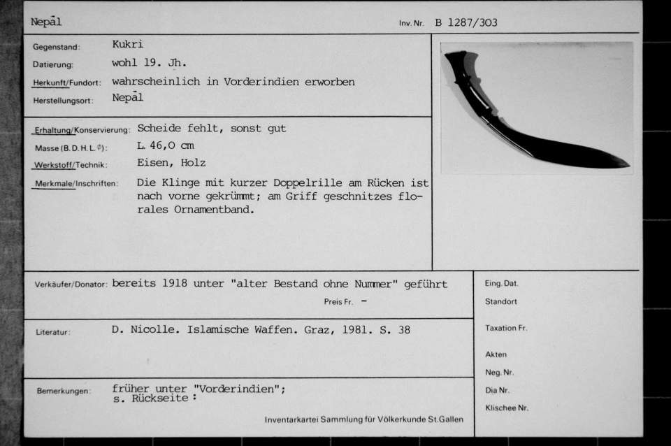 Schlag - und Stichwaffe, Kukri