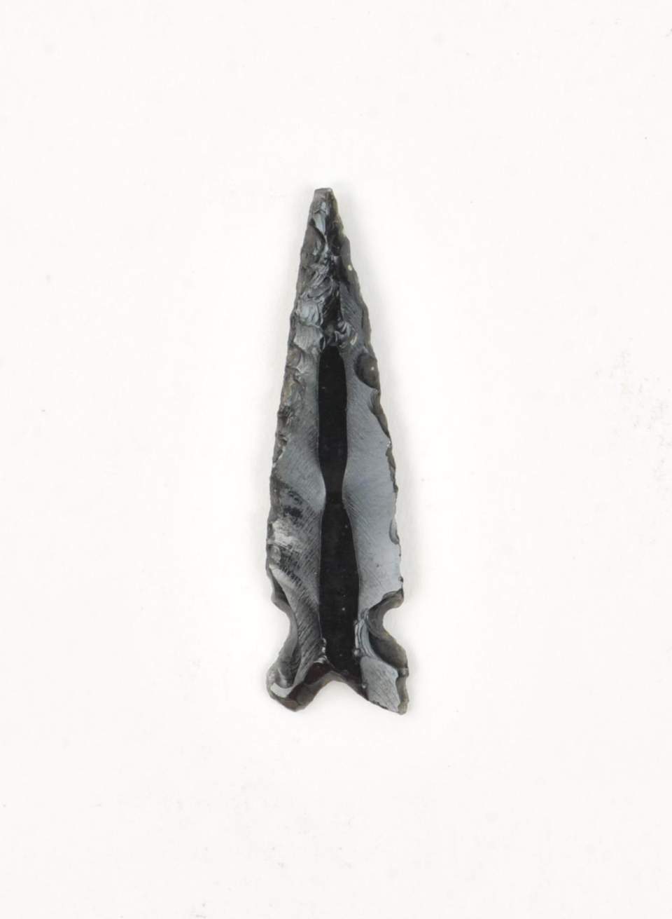 Steinspitzen, Obsidian, 1 von 4 Pfeilspitzen