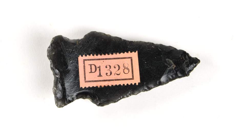 Steinspitzen, Obsidian, 1 von 4 Lanzenspitzen