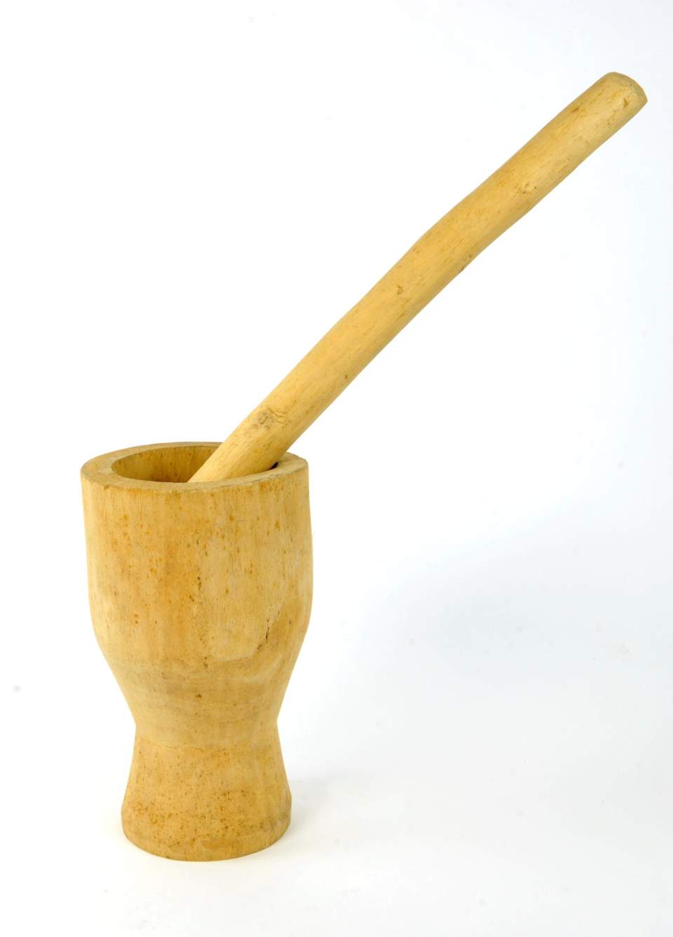 Mörser aus Holz mit Stab