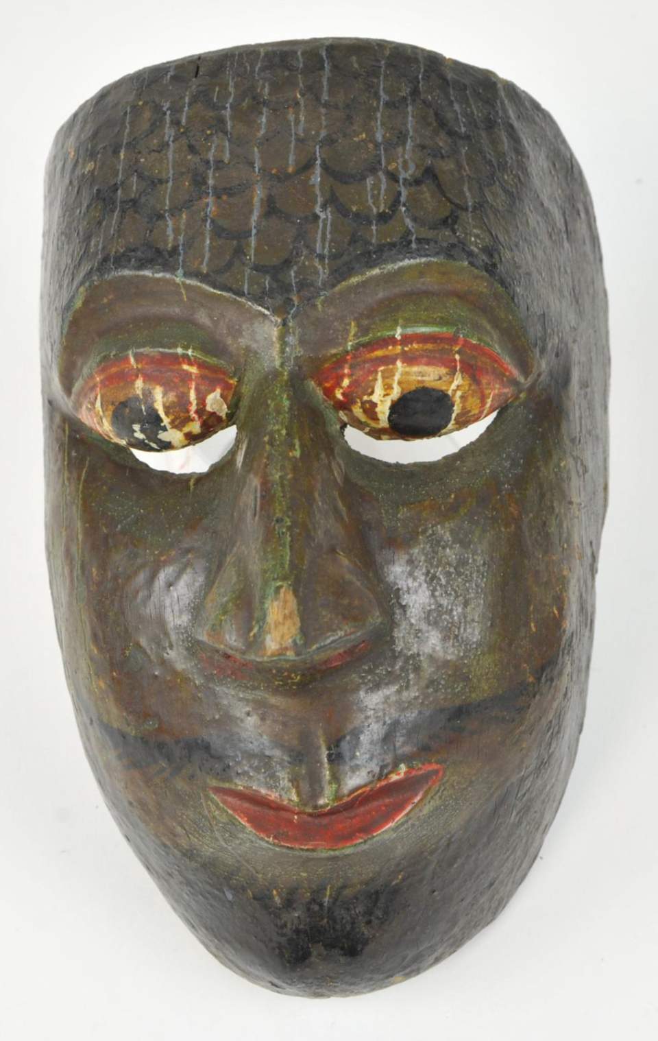 Maske aus Holz, bemalt, für Maskenspiel