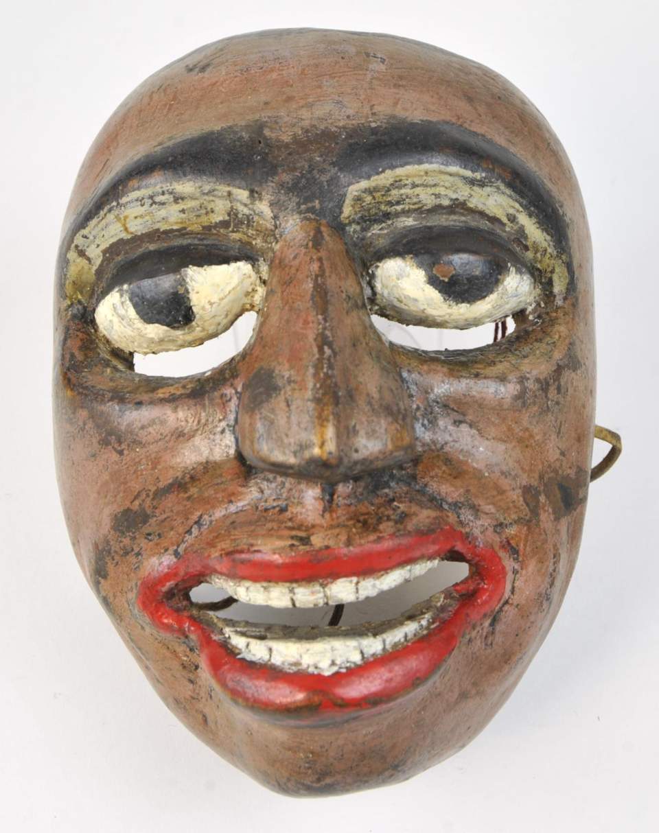 Maske aus Holz, bemalt, für Maskenspiel