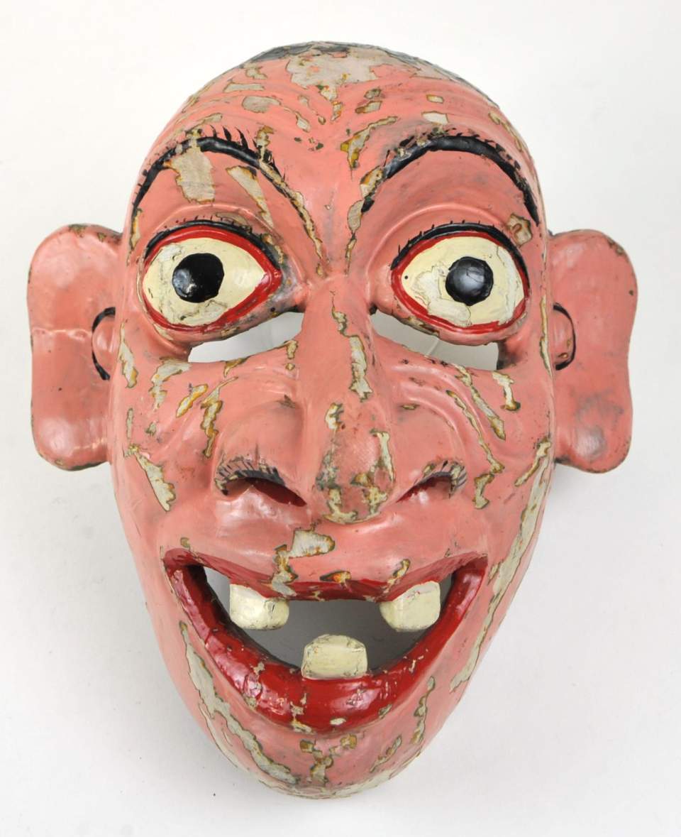 Maske aus Holz, bemalt, für Maskenspiel