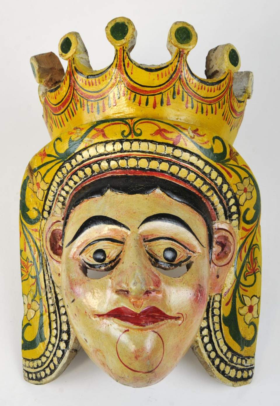 Maske aus Holz, bemalt, für Maskenspiel