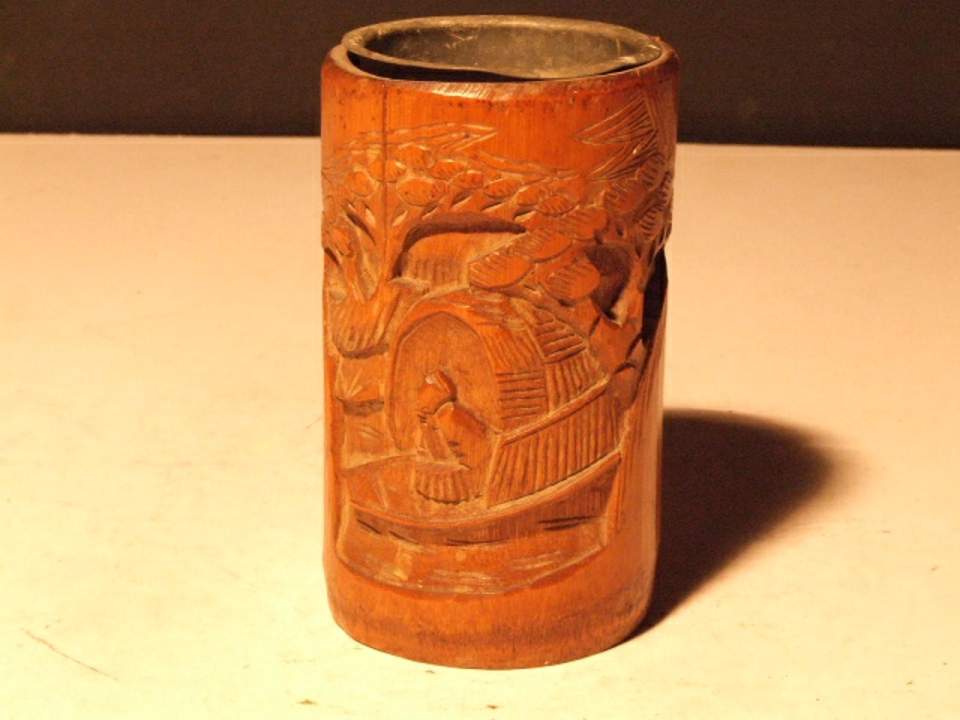 Bambusbehälter, Vase 