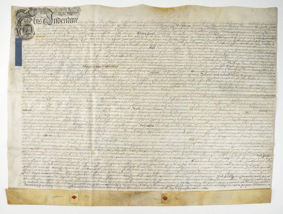 Dokument, Handschrift, englisch, 1739
