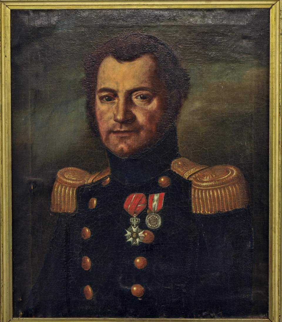 Bildnis des Obersten Joachim Forrer (1782 - 1833), trägt Uniform, Berufsoffizier
