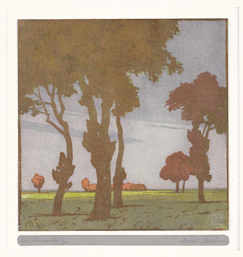 Farbholzschnitt "Ein Sonnenblick"