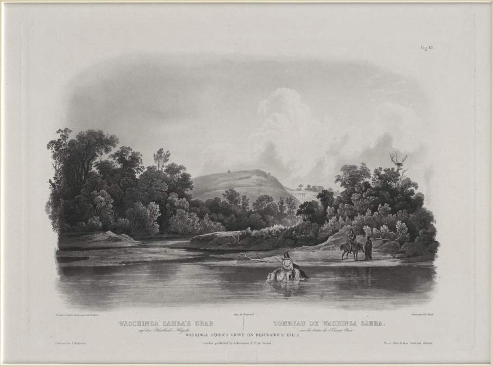 Waschinga Sahba's Grab, Vignette, Karl Bodmer 