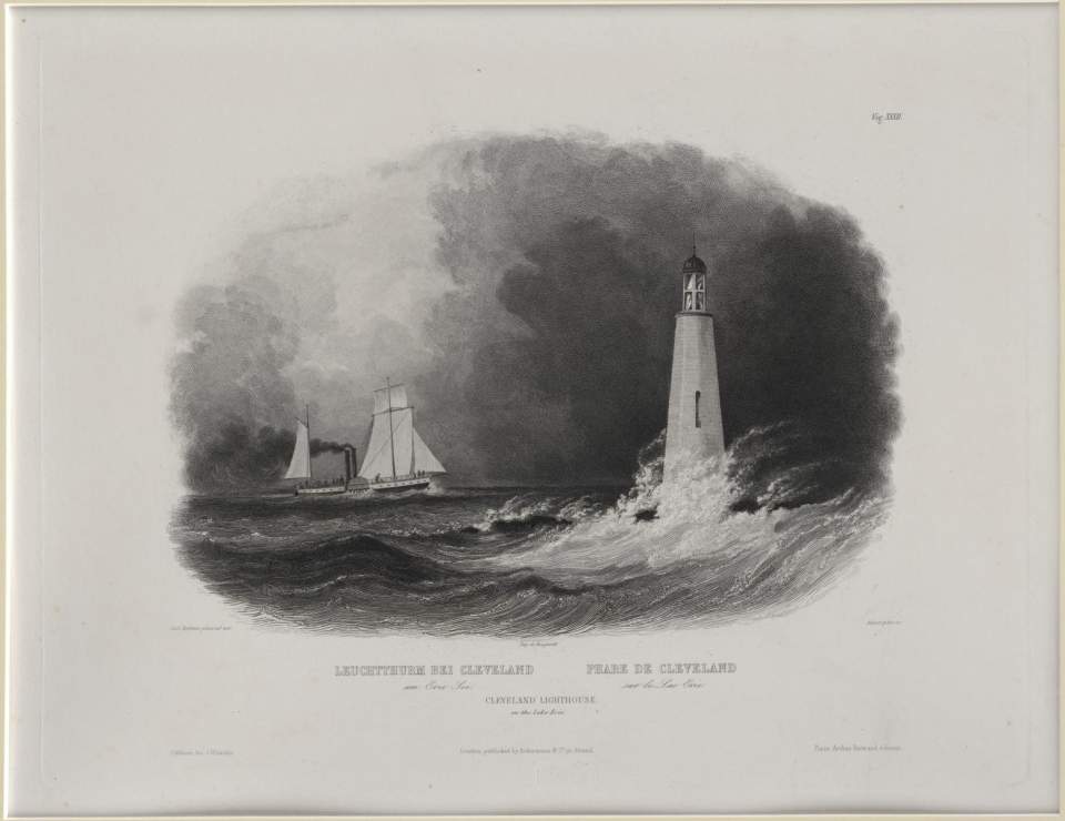 Leuchtturm bei Cleveland, Vignette, Karl Bodmer 