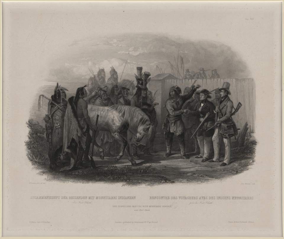 Begrüssung der Reisenden, Vignette, Karl Bodmer