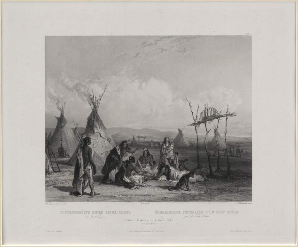 Todtengerüste eines Sioux-Chefs, Tableau, Karl Bodmer 