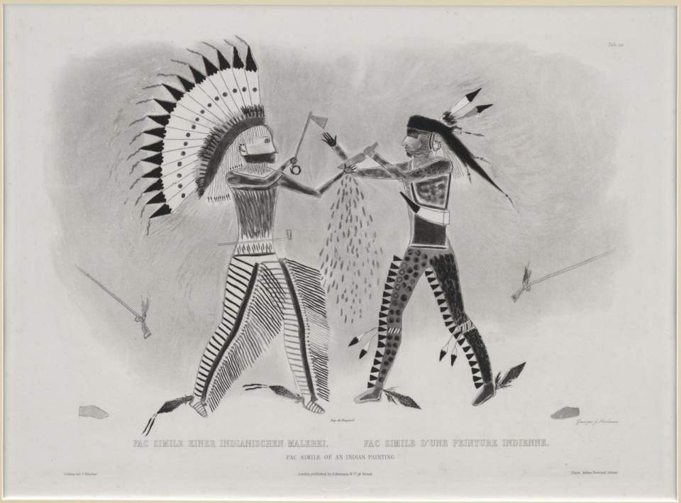 Fac Simile einer indianischen Malerei, Tableau, Karl Bodmer 
