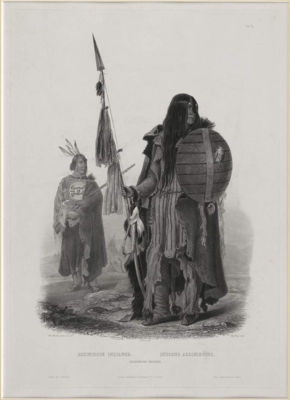 Assiniboin Indianer, Tableau, Karl Bodmer 