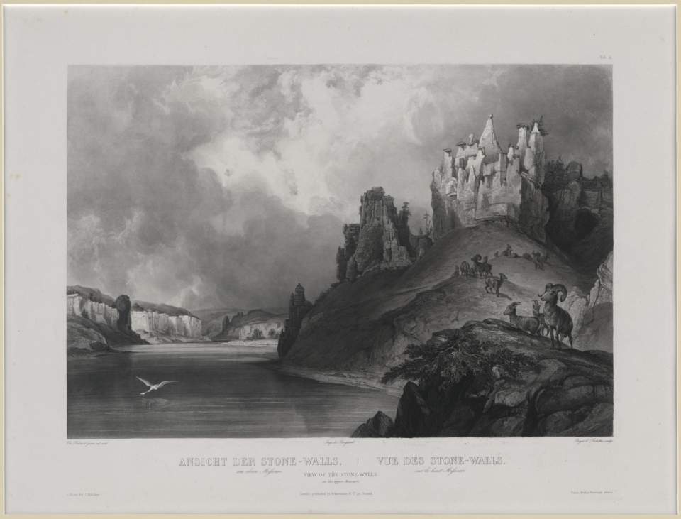 Ansicht der Stone Walls, Tableau, Karl Bodmer 