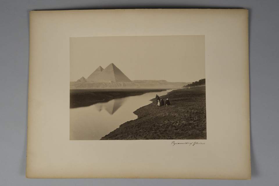 Fotografie Pyramiden von Gizeh mit Nil